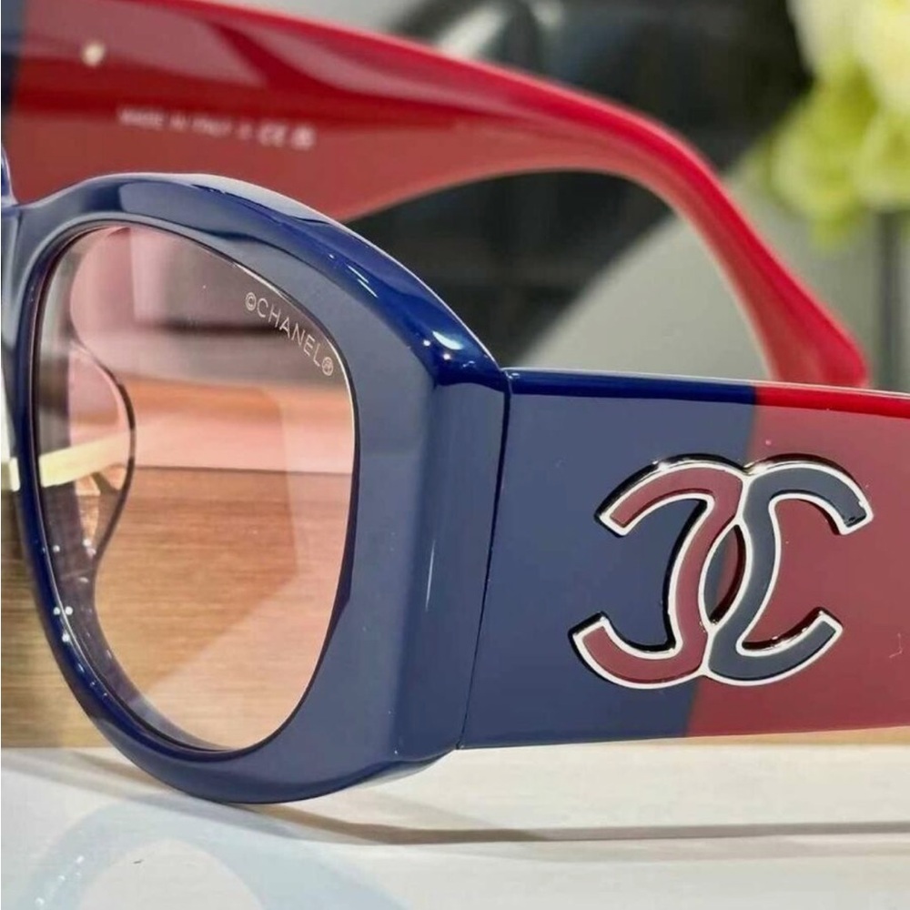 Chanel Navy and Crimson Sunglasses